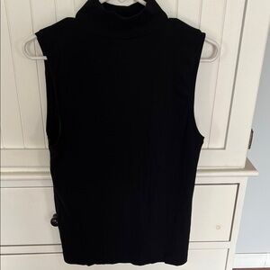 Loft Black Sleeveless Turtleneck Top size XL